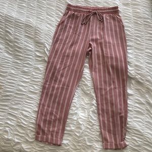 Sheer striped ankle pants